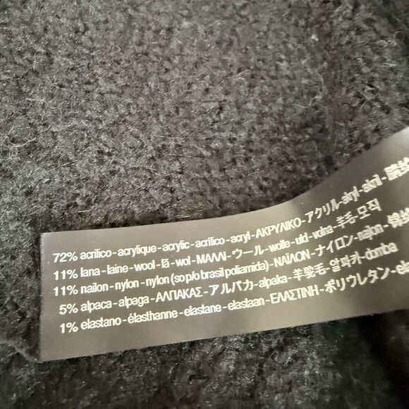 Zara Knit Black wool/alpaca blend sequined butterfly Slouchy Butterfly sweater M - Picture 5 of 7